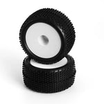 L6247 Block Pin Truggy Wheels/Tires, Pre-Mounted, White (2pcs)