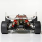 LC Racing LC12B1 1/12 scale RC buggy red and yellow design rear view