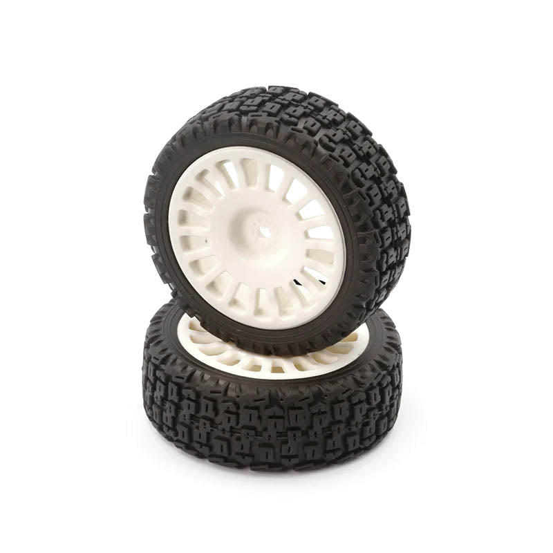 L6266 Rally Wheels/Tires, Pre-Mounted, 18-Spoke, White (2pcs)
