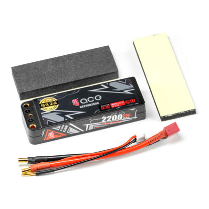 Gens Ace 2200 mAh battery, charging wire, and foam